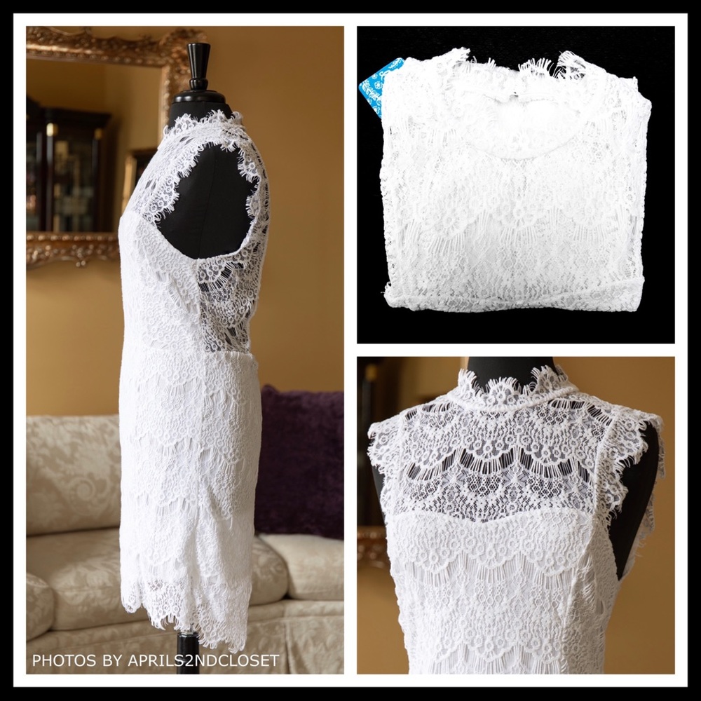 FREE PEOPLE CROCHET LACE OPEN BACK SLIP DRESS A2C - Picture 4 of 8